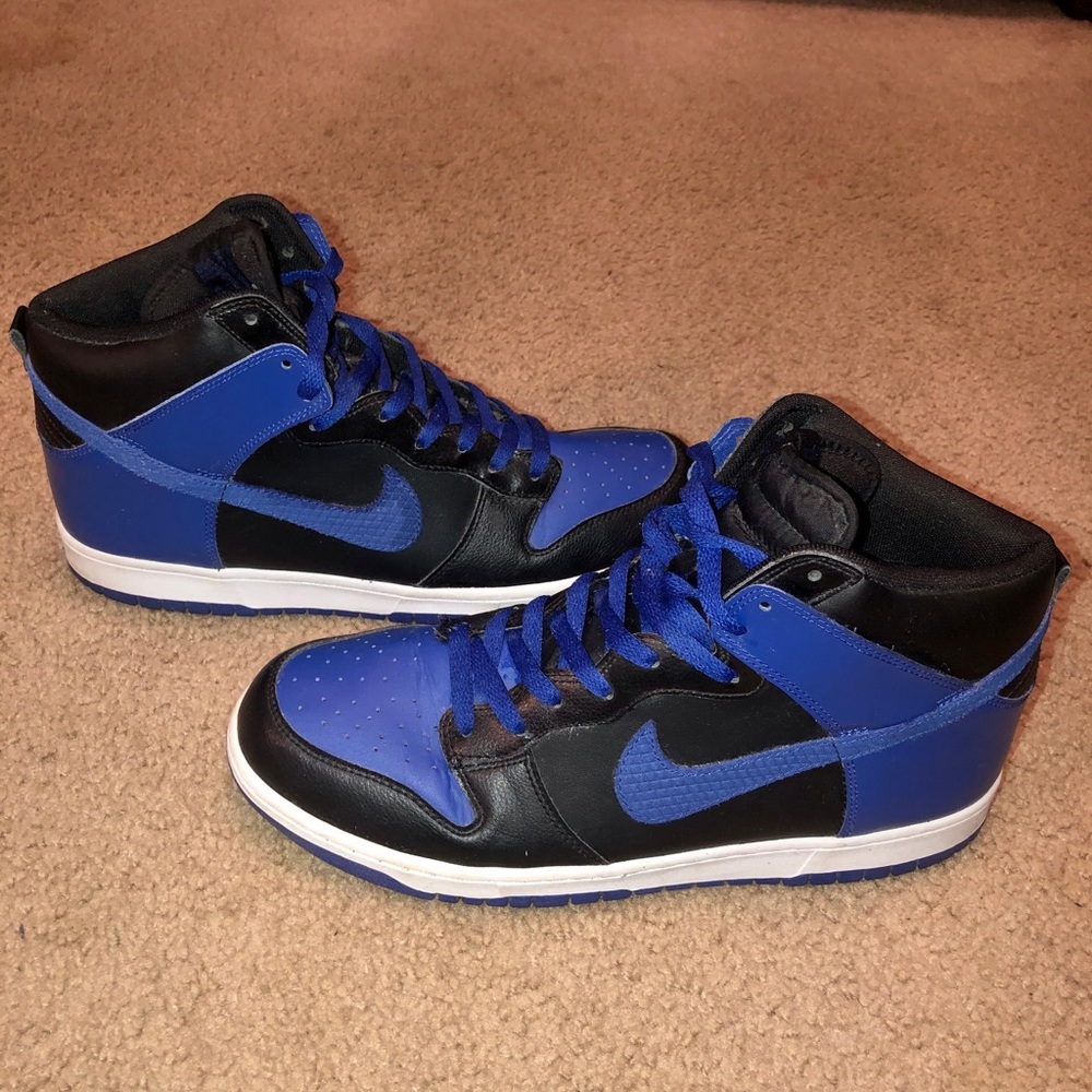 2012 Nike Dunk High Black | Old Royal Blue - White